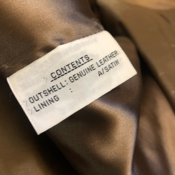 Vintage 80’s Campus Brown Leather Coat Blazer Jacket - Picture 5 of 8